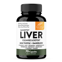 【Sandhus】Liver Cleanse & Detox Supports, 11 Ingredient Blend Milk Thistle, Dandelion, Turmeric, Ginger Extract, Vitamin E...