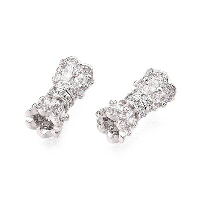 925 Sterling Silver Micro Pave Cubic Zirconia Screw Clasps