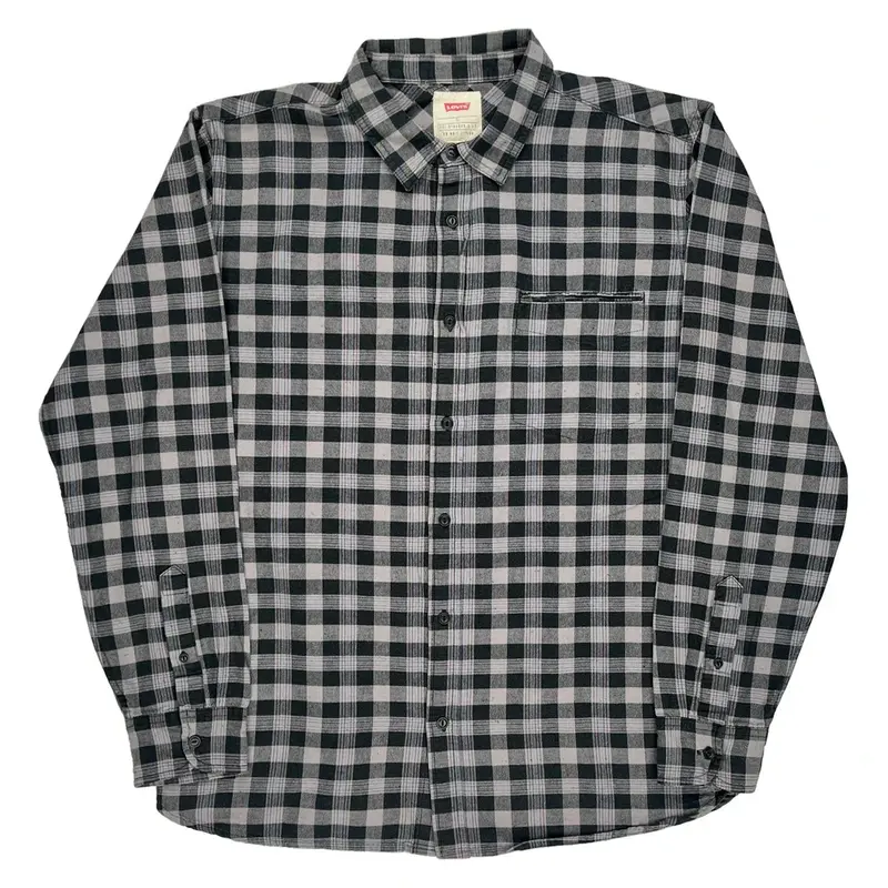 Levis Checked Shirt - Large Black & White Cotton