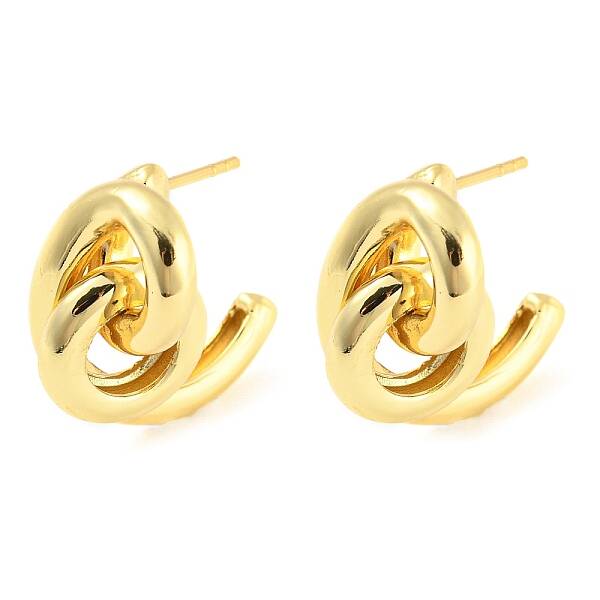 Rack Plating Brass Vortex Knot Dangle Stud Earrings