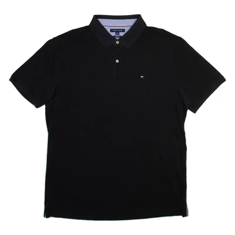TOMMY HILFIGER Slim Fit Mens Polo Shirt Black 2XL