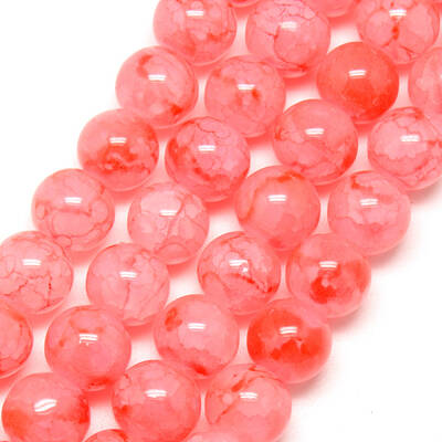 Baking Painted Crackle Glass Bead Strands