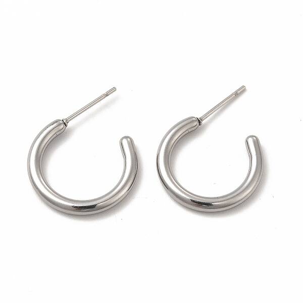 Non-Tarnish 304 Stainless Steel Ring Stud Earrings