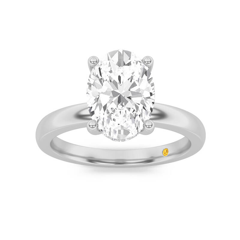 Secret Sparkle Hidden Halo Oval Lab Grown Diamond Engagement Ring | 10K White Gold 1 5/8 CT. TW.