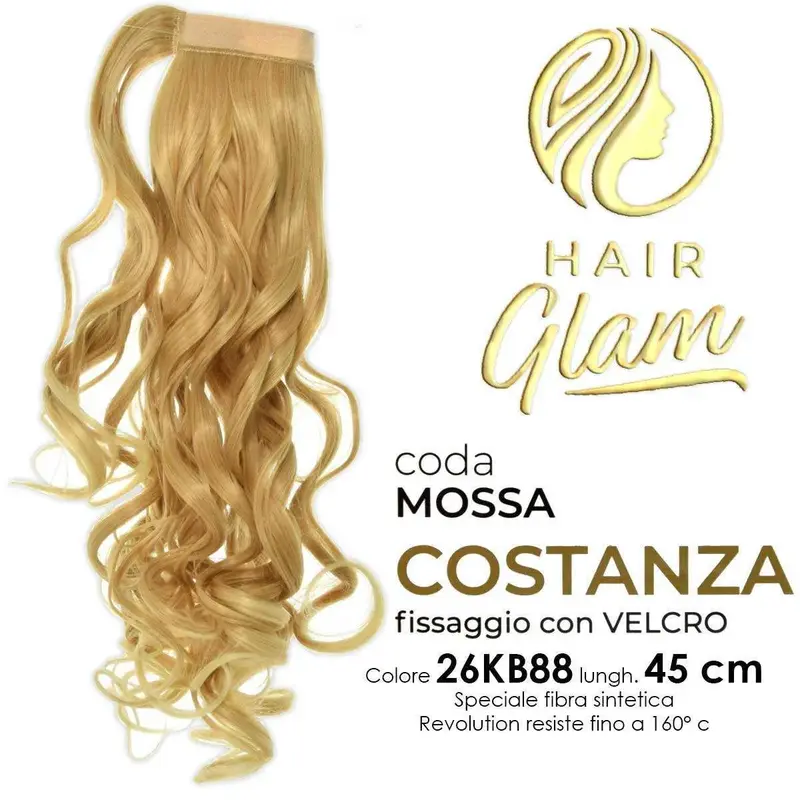 HAIR GLAM COSTANZA WAVY PONY WITH VELCRO FIBER REVOLUTION Length 26KB88 45cm
