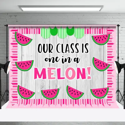 Our Class Is One In A Melon Pink Summer Backdrop