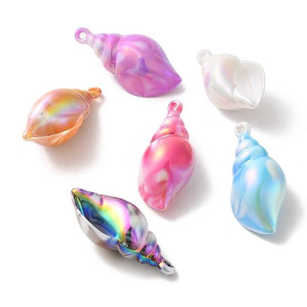 Plating UV Iridescent Acrylic Pendants