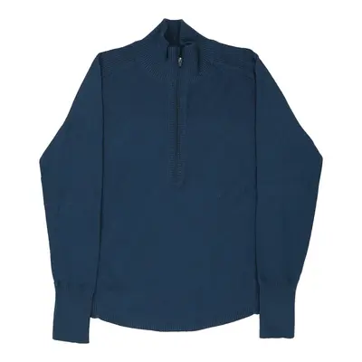 Eddie Bauer 1/4 Zip - Large Blue Cotton