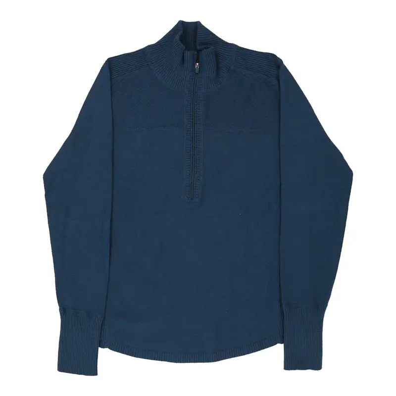 Eddie Bauer 1/4 Zip - Large Blue Cotton