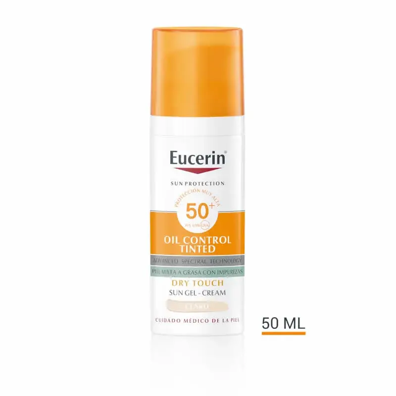 Eucerin Oil Control Dry Touch Gel Crema SPF50+ Colorata Chiara 50ml