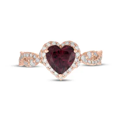 10K Rose Gold Heart Cut Custom Engagement Ring Gemstone Rings