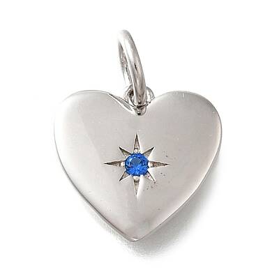 925 Sterling Silver Micro Pave Clear Cubic Zirconia Charms