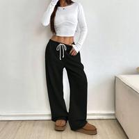 Women's Lined Sweatpants High Waisted Baggy Wide Leg Sweat Pants for Women Casual Drawstring Workout Pants with Pockets Jogge...