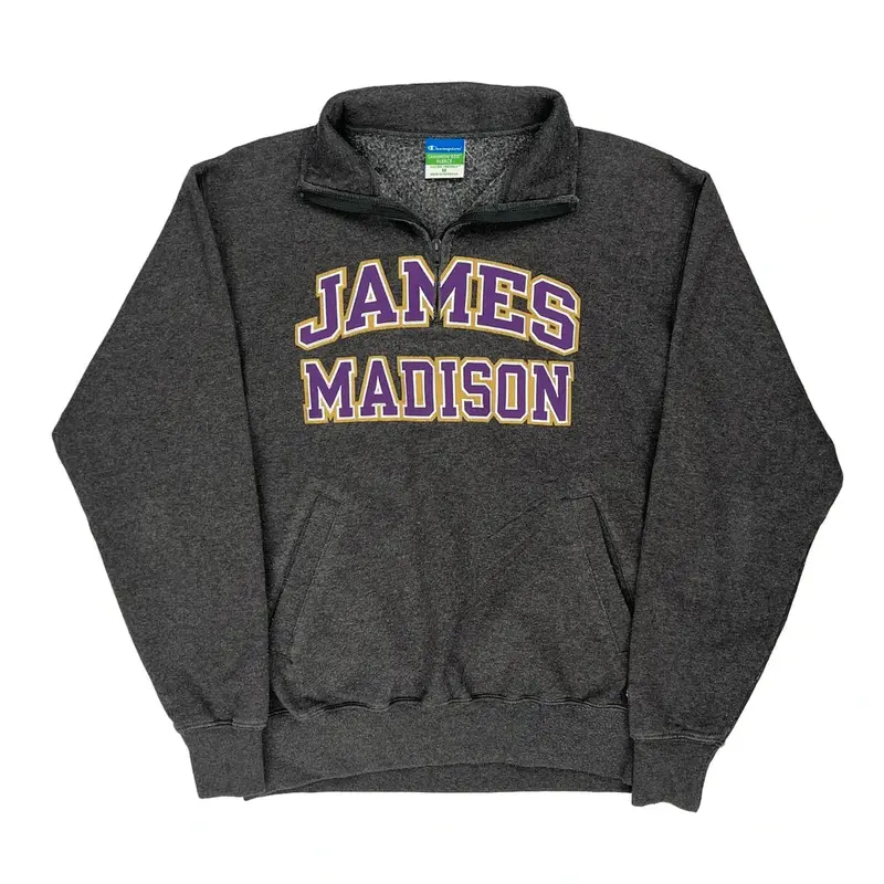 James Madison Champion College 1/4 Zip - Medium Grey Polyester Blend