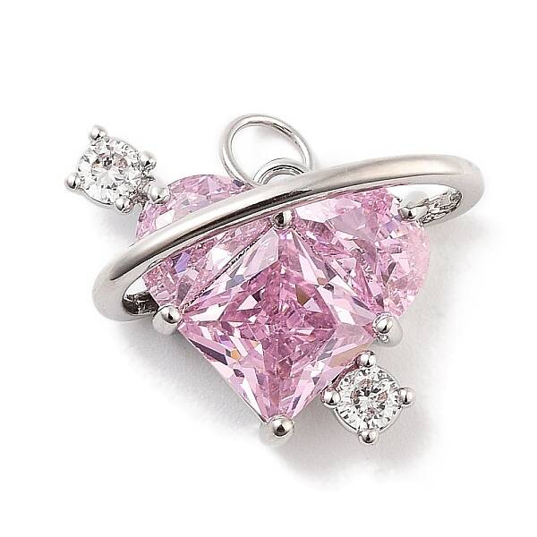 Brass Micro Pave Cubic Zirconia Pendants