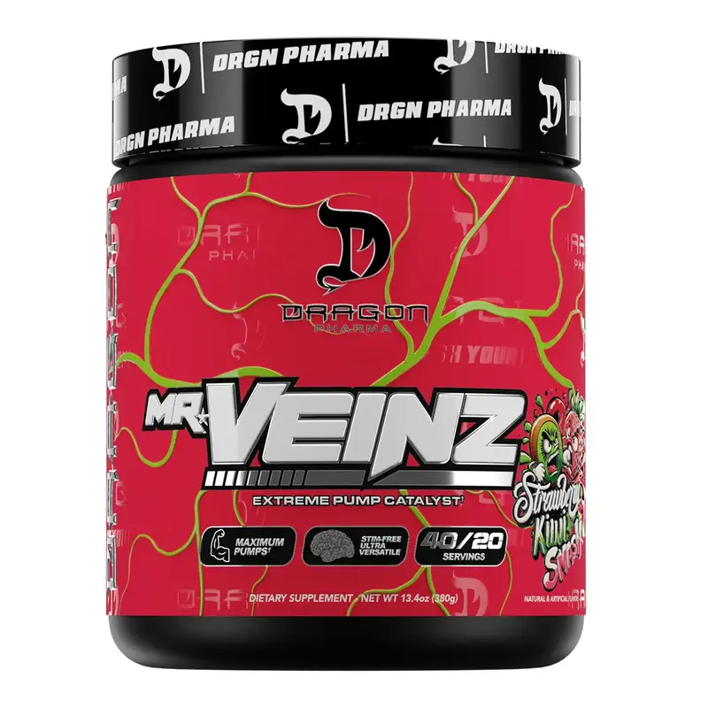 Dragon Pharma Mr.Veinz Pre Workout Powder - Non-Stim Supplement with Citrulline, Beta Alanine, Nitrosigin and Tyrosine - 40 S...
