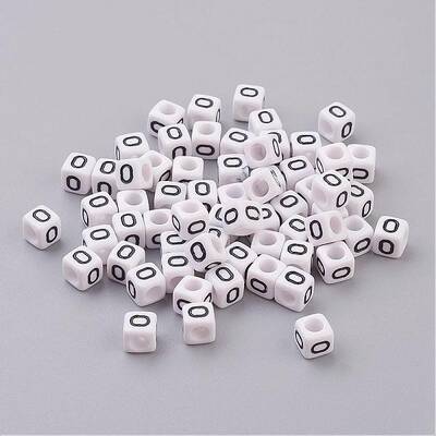 Acrylic Horizontal Hole Letter Beads