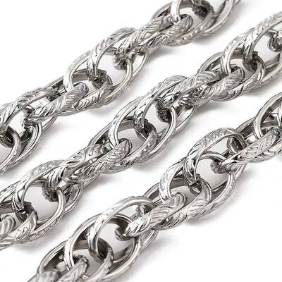 304 Stainless Steel Textured Oval Link Chains
