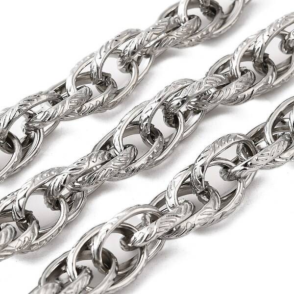 304 Stainless Steel Textured Oval Link Chains
