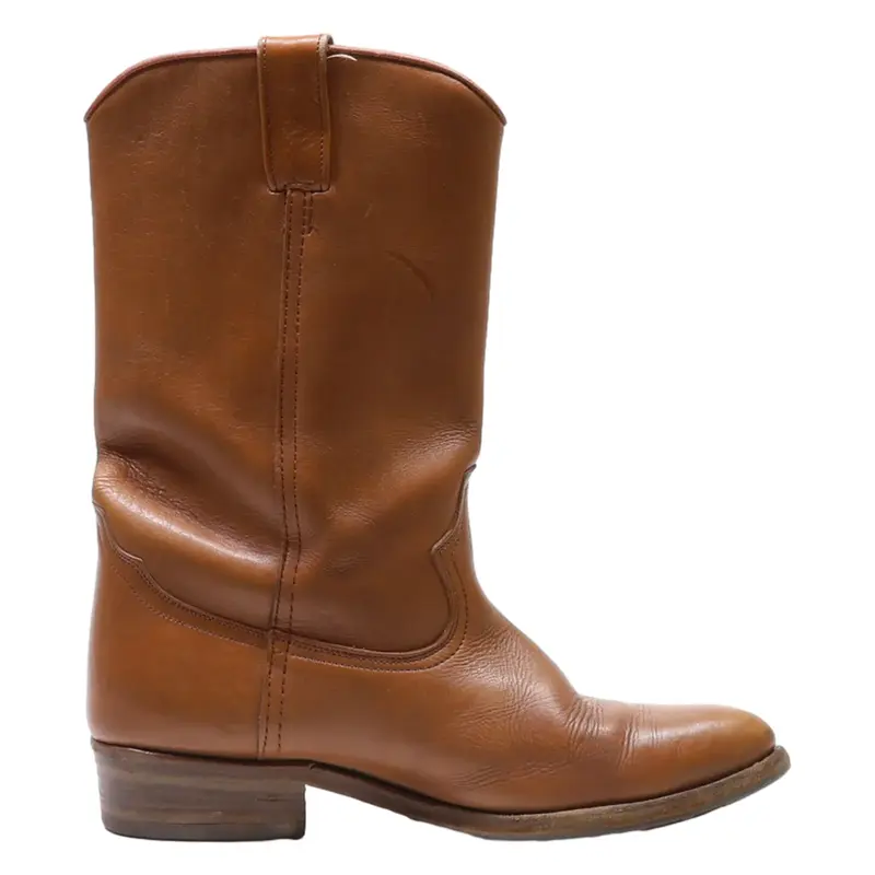 GO WEST Cowboy Boots Brown Leather Mens UK 7