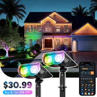 【Buy 2, Get $10 OFF】Linkind Smart Solar Spotlight SL5C, Color Changing/Cool/Warm White Landscape Lighting, APP Control So...