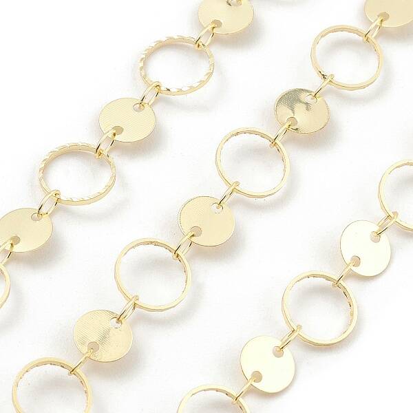 Brass Ring & Flat Round Link Chains