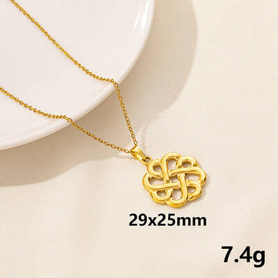304 Stainless Steel Knot Pendant Necklaces