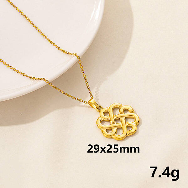 304 Stainless Steel Knot Pendant Necklaces