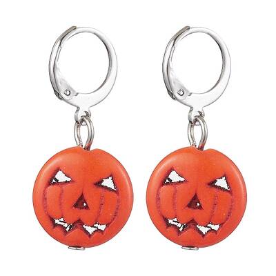 Synthetic Turquoise Hoop Earrings