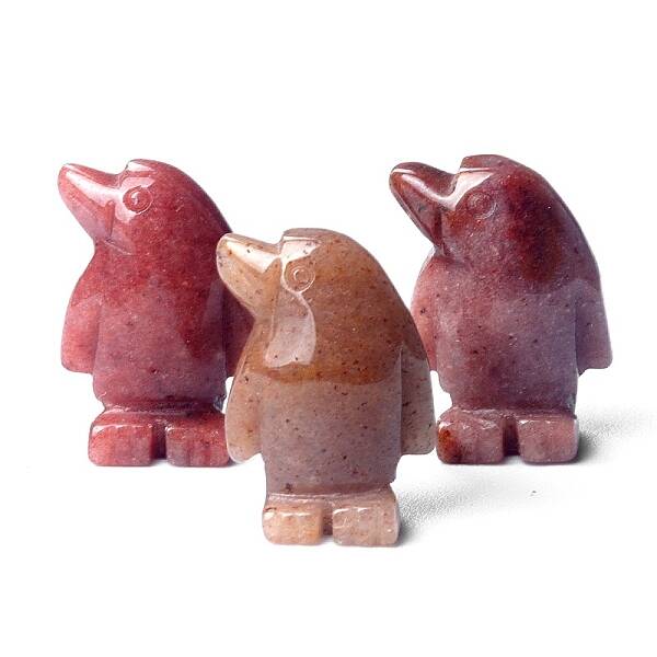 Natural Purple Aventurine Carved Healing Penguin Figurines