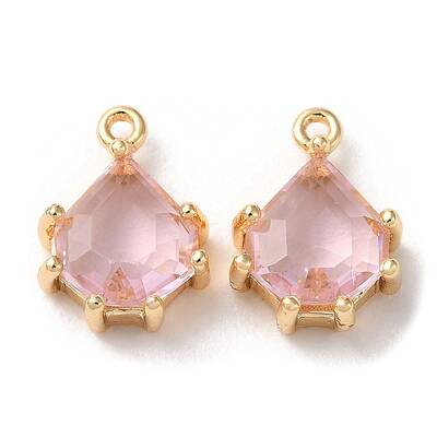 Real 18K Gold Plated Brass Micro Pave Cubic Zirconia Charms