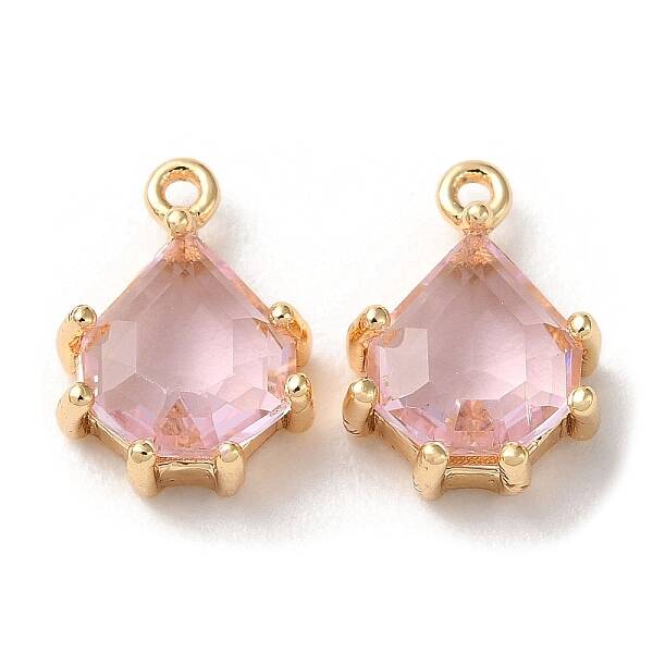 Real 18K Gold Plated Brass Micro Pave Cubic Zirconia Charms