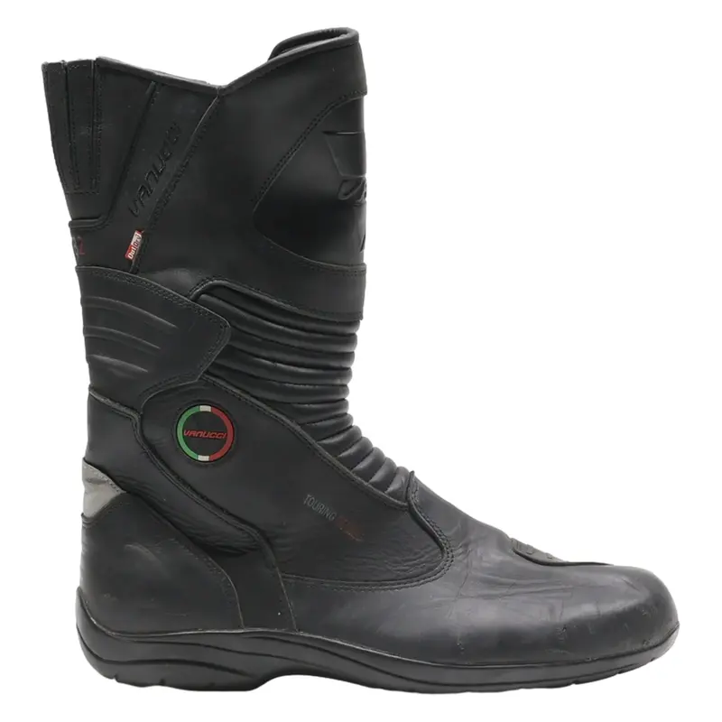 VANUCCI Biker Boots Black Leather Mens UK 10.5