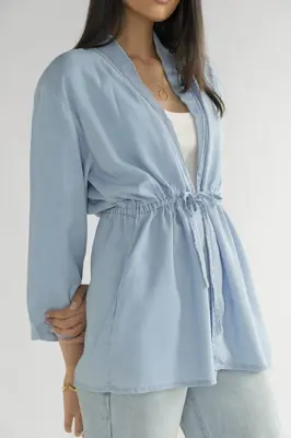 Travel Light Denim Jacket | Color: Ocean Blue | Size: 3XL/4XL