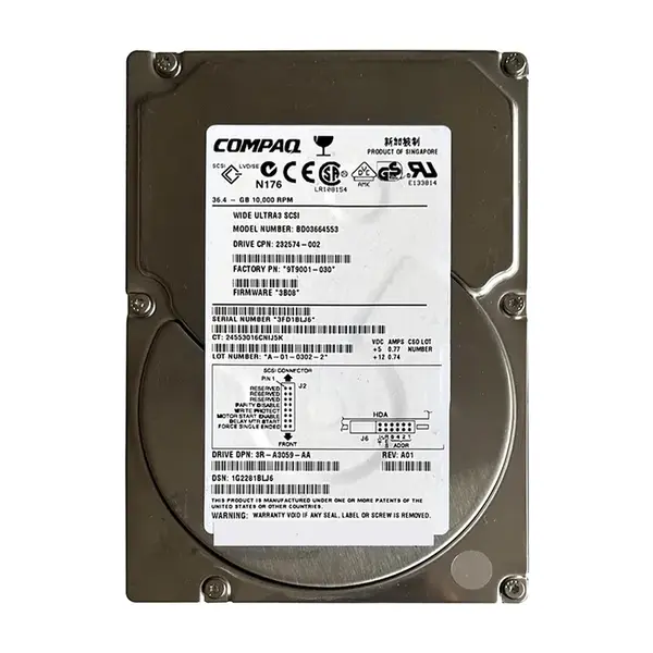 9T9001-030 Seagate 36.7GB Ultra-160 SCSI 10000 3.5-inch 4MB Hard Drive