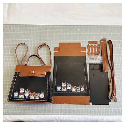 DIY Cartoon Cat Crossbody Bags Set