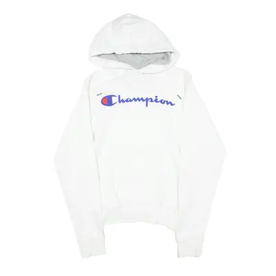 CHAMPION Hoodie White Pullover Mens XS