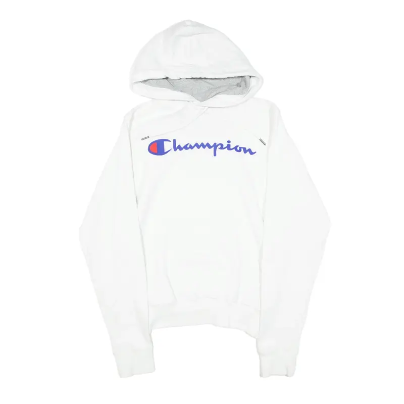 CHAMPION Hoodie White Pullover Mens XS