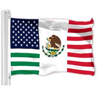 G128 Mexico USA Friendship Flag | 3x5 Ft | LiteWeave Pro Series Printed 150D Polyester | Specialty Flag, Indoor/Outdoor, Vibr...