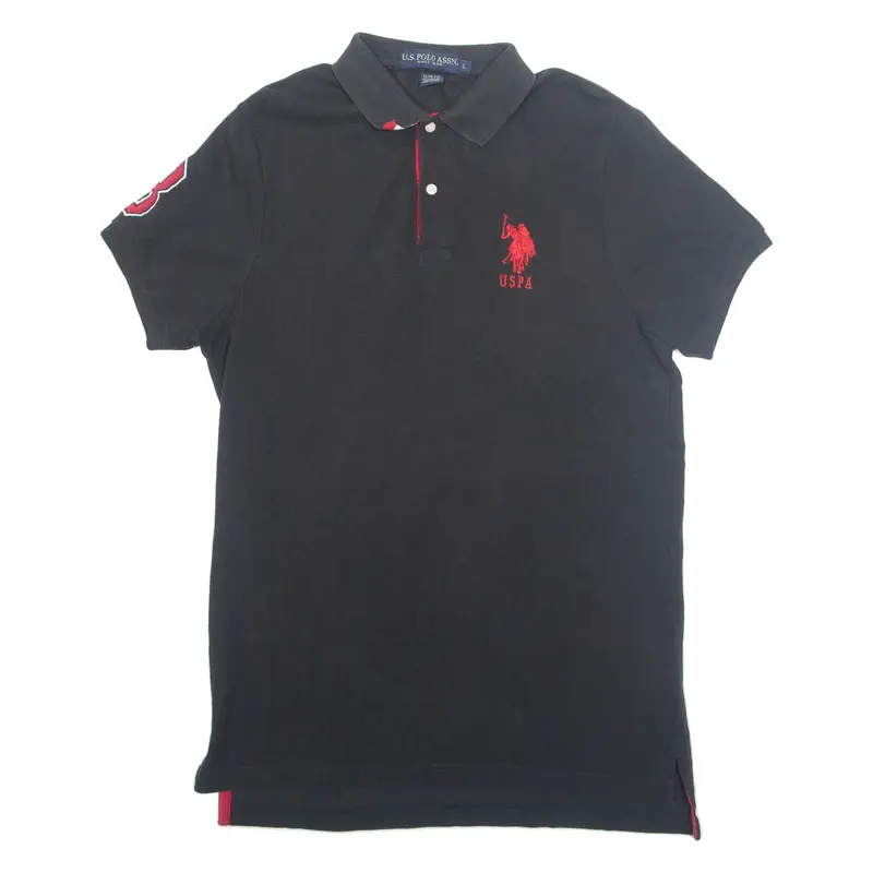 U.S. POLO ASSN SLIM Mens Polo Shirt Black L