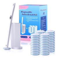 Toilet Bowl Cleaners: 48-Pack Toilet Brush Refills, Wand & Caddy - Upgraded Toilet Cleaning System, Disposable Toilte Brush W...