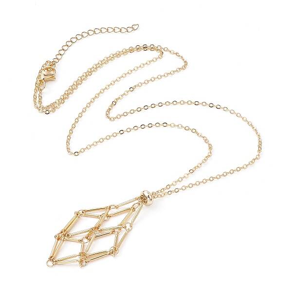 Brass Macrame Pouch Empty Stone Holder for Pendant Necklaces Making