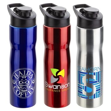 50 Custom Crescent 25 oz Stainless Steel Bottle - BPA Free & Flip ...