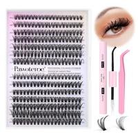 Pawotence  DlY Lash Extension Kit Natural Volume Lash Clusters Kit Beginner Friendly Lash