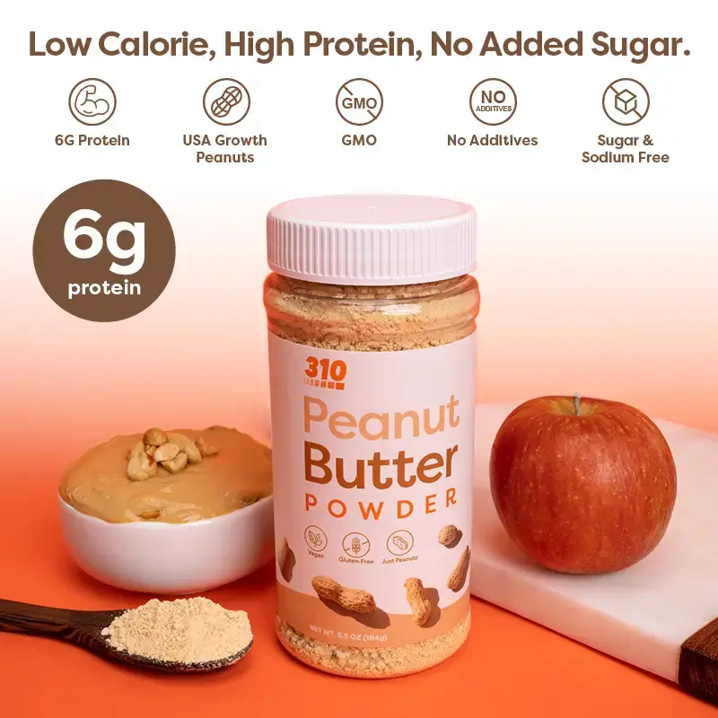 310 Peanut Butter Powder Zero Sugar Protein Shake & Sweet Flavor Booster Dip