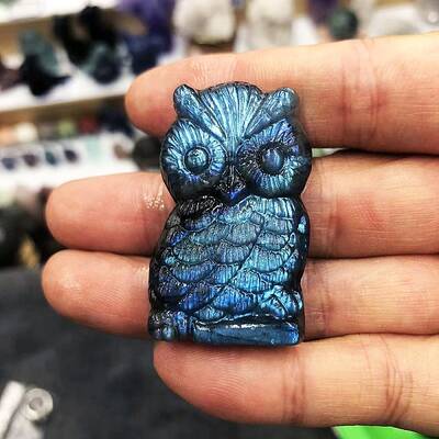 Dyed Natural Labradorite Carved Display Decorations