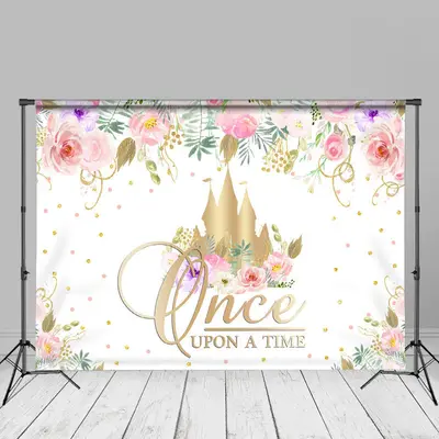 Floral Castle Dot Once Upon A Time Spring Backdrop - Aperturee