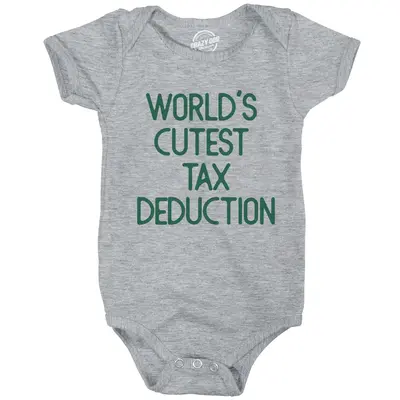 Worlds Cutest Tax Deduction Baby Bodysuit Funny Government Taxaxtion Deductible Jumper for Infants Funny Baby Onesies Funny S...