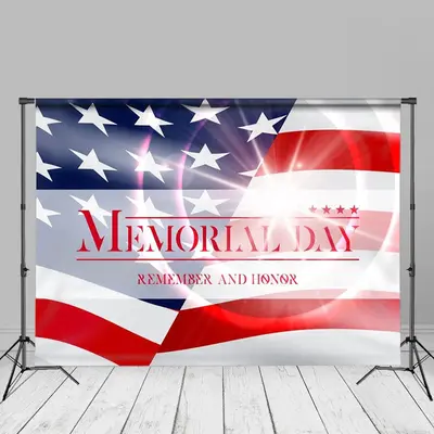 Dazzling Sunshine USA Flag Memorial Day Photo Backdrop - Aperturee