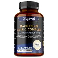 Buporai-Magnesium Complex dietary supplement capsules contain magnesium complex to support the nervous system, bone and denta...